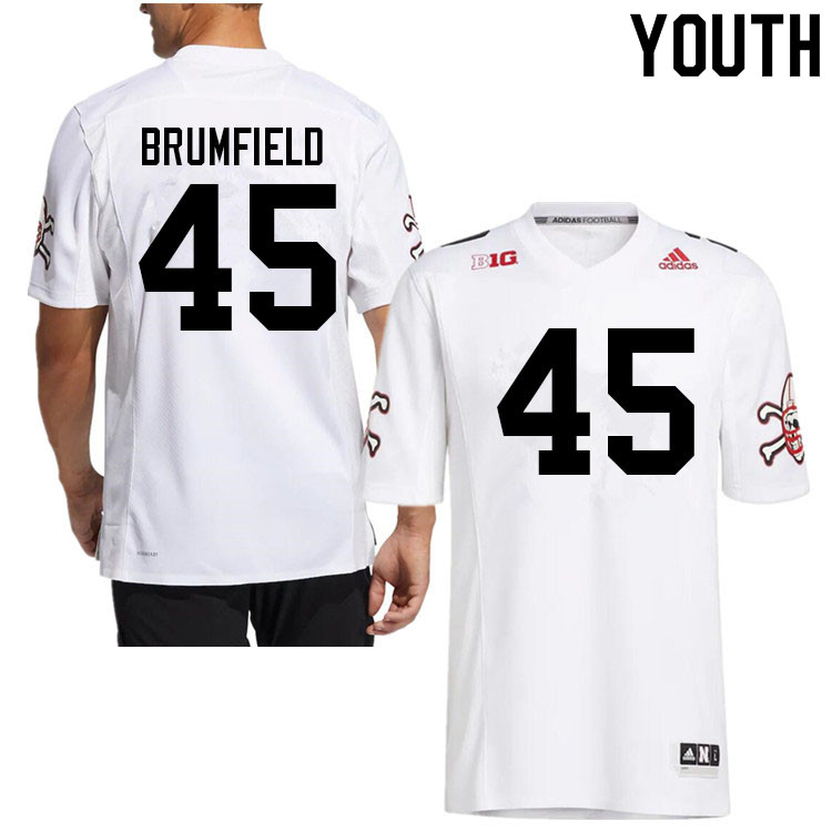 Youth #45 Kyan Brumfield Nebraska Cornhuskers College Football Jerseys Sale-Strategy - Click Image to Close